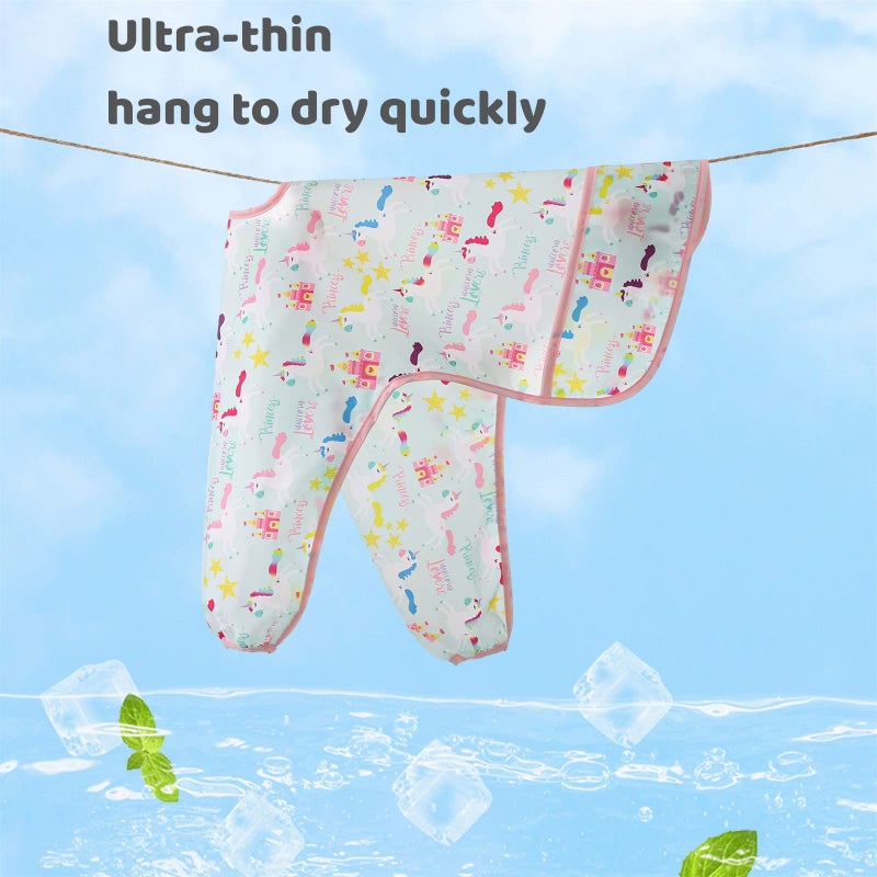 ElecMotive 5 Pack Long Sleeve Bib,Baby Toddler Waterproof Sleeved Bib for 6-30 Months Reusable with Catch-all Pocket - Image 5